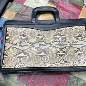 Rare Black and Python snake skin brief case EUC